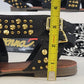 Anna CUTSY-4 Studded Sandals Womens Size 8 Black Gold NWT