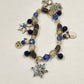 Kenneth Cole Silver Tone Blue White Snowman Christmas Winter Charm Bracelet