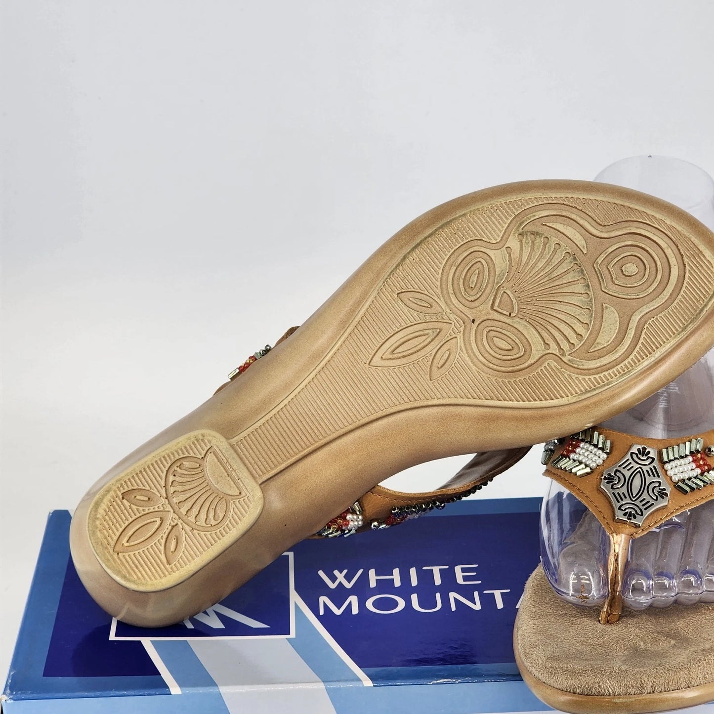 Cliffs White Mountain Inca Sandals Womens 8 Brown Beaded Boho