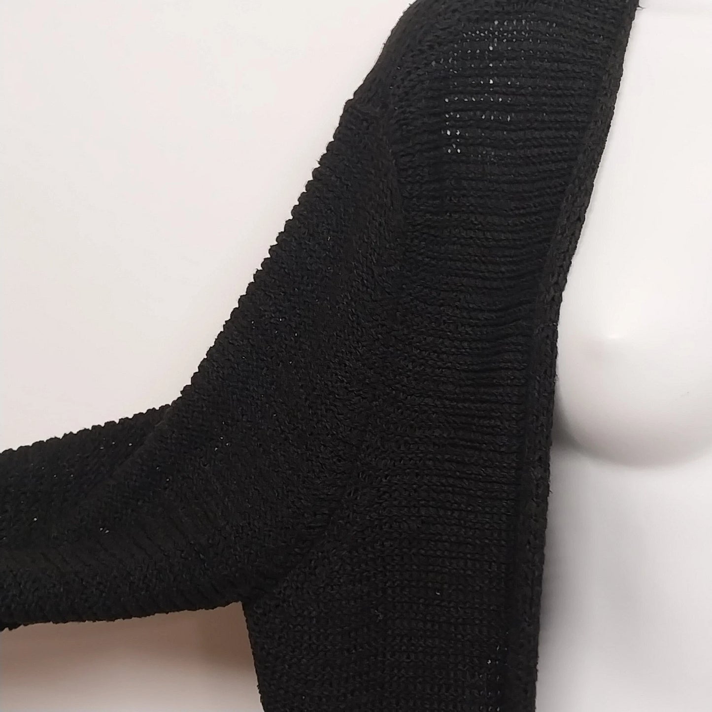 Laura Ashley Women's Black Open Front Knit Cardigan Sweater Medium Acrylic Nylon