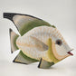 Carved Painted Wooden Angel Fish Figurine Both Sides Painted 7"h Indonesia