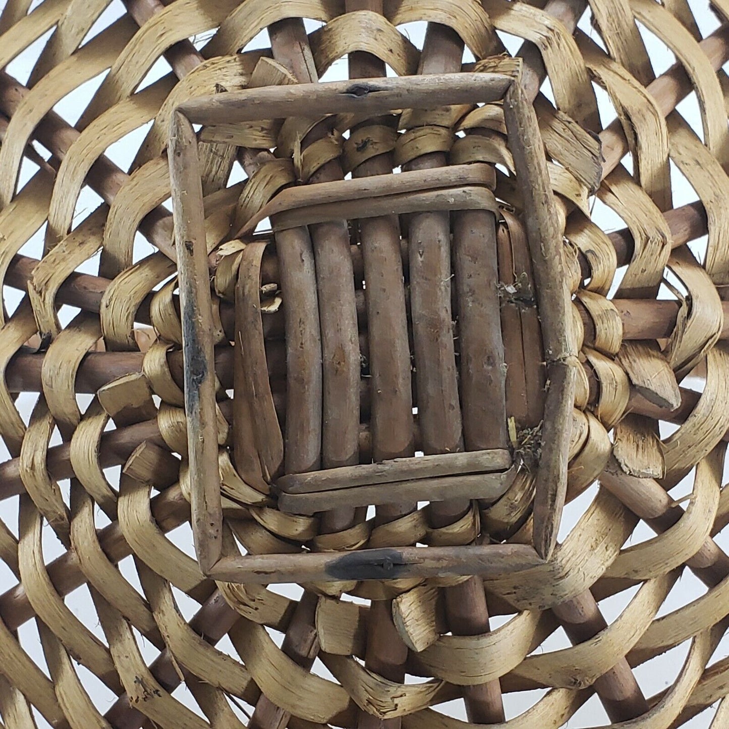 Gathering Wicker Basket Rattan Woven Weave Farmhouse Rustic Fireplace Hearth