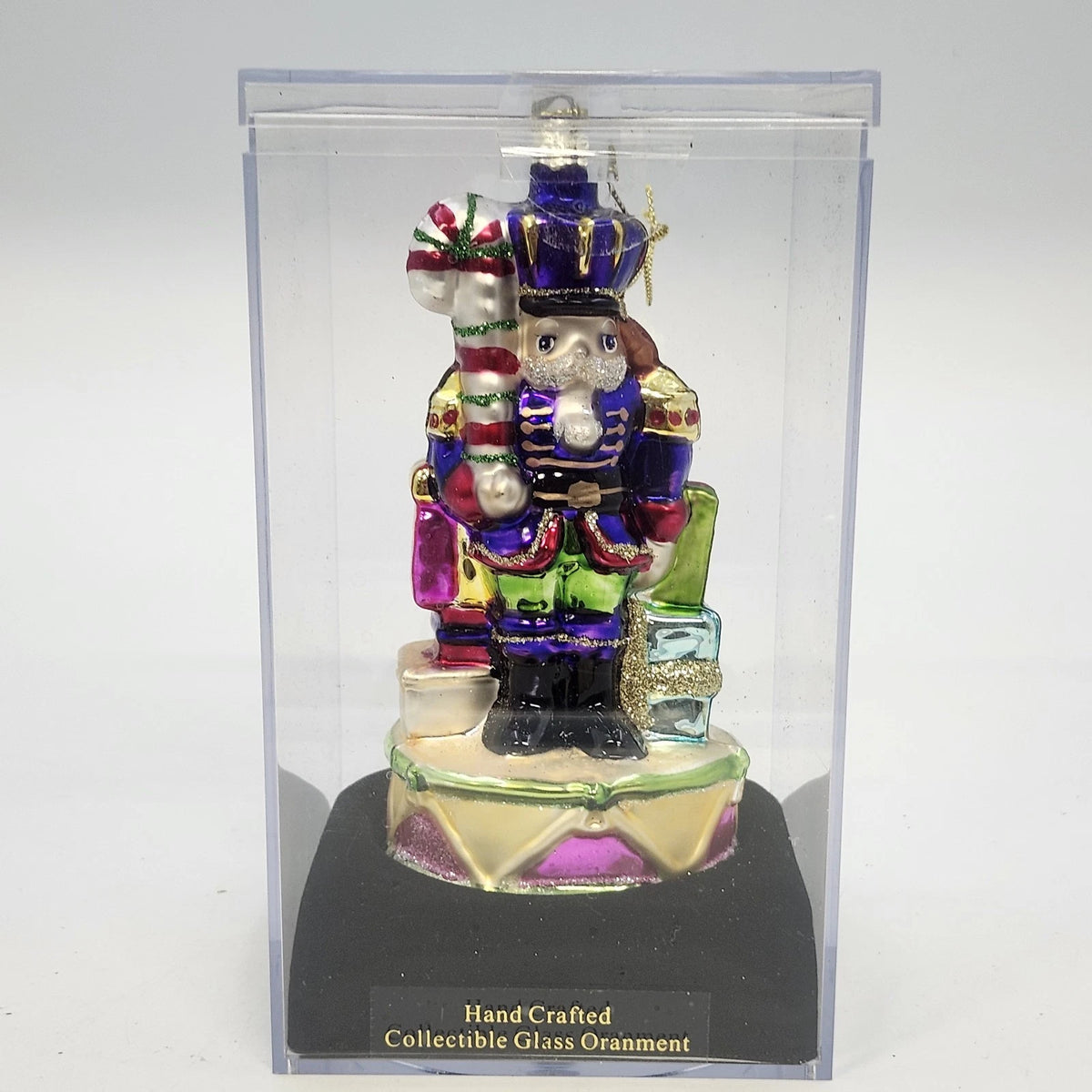 Far East Brokers Hand Crafted Collectible Glass Nutcracker Christmas Ornament