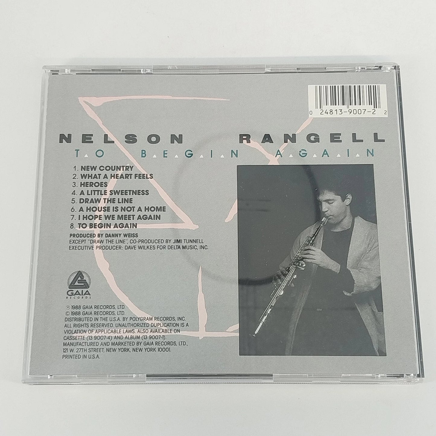 Nelson Rangell To Begin Again CD 1988 Smooth Contemporary Jazz Saxophone Gaia