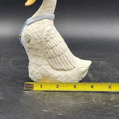 Enesco Policeman White Duck Goose Figurine 7" w Cap & Tie Porcelain 1986 Mexico