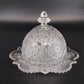 Imperial Glass Hobstar Covered Butter Dish Cheese Dome Clear Glass Sawtooth Vtg