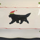 Prairie Dog Pottery Newfoundland Santa Hat Rectangular Christmas Plate 9" x 6"