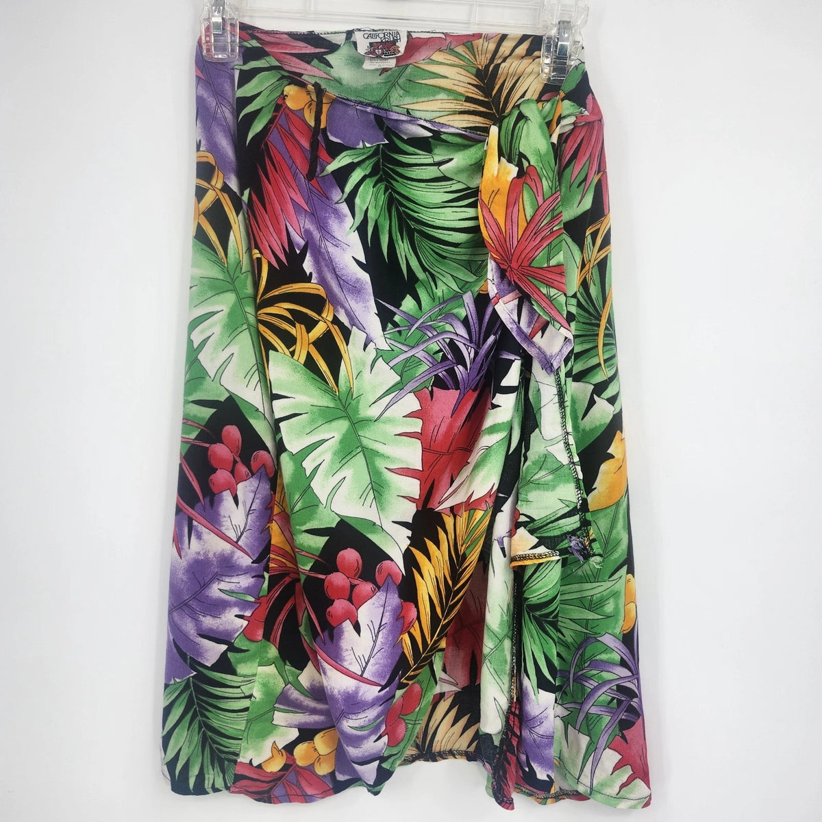 California Krush Tropical Wrap Skirt Women's Medium Rayon Floral 90s Vtg Mexico