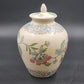 Large Chinoiserie Macau Ginger Jar – Hand Painted Blue & Pink Floral – 10"x7.25"