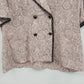 Leslie Fay Sportswear II 24W Dress Shirt Jacket Pink Paisley Double Breasted Vtg
