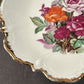 HB Japan White Porcelain Pedestal Dish Compote Hand Painted Roses Gold Trim 3471