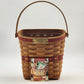 Longaberger Christmas 1998 Glad Tidings Basket Red Wall Hanger Plastic Protector