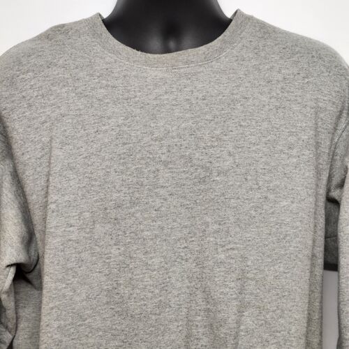 Fruit Of The Loom Gray Crewneck Sweatshirt Men's Large Plain Fleece Ragland