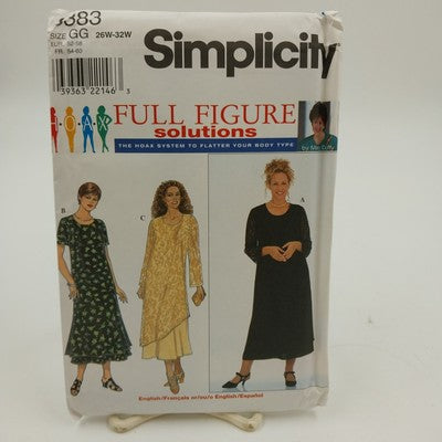 Simplicity 8383 Sewing Pattern Women's Dress Evening Wear Pattern Uncut 26W-32W