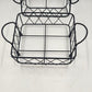 2 Casserole Serving Carriers Black Metal Wire Nesting with Handles 8.75" & 8"
