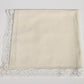 Set of 8 Dinner Napkins in Light Beige Cream w White Lace Edge Trim Linen 15.5"