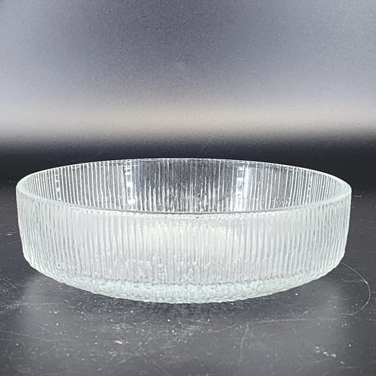Indiana Glass Ice Textured Bowl Tree Bark Pattern Clear Crystal 6.75" Vintage