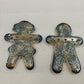Gingerbread Man & Woman Ceramic Holiday Christmas Brooches Pins Festive Jewelry