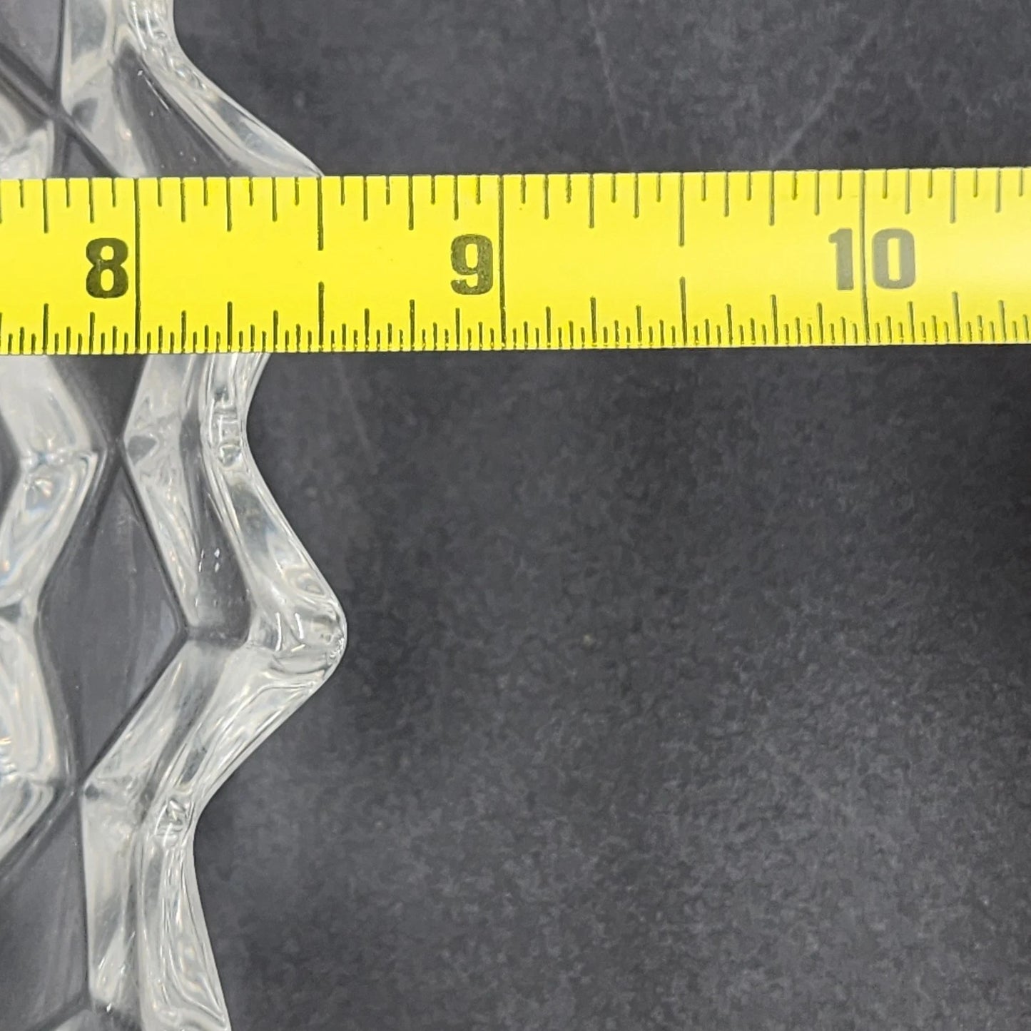 Fostoria American Clear Serving Bowl 8.75" w 2 Handles Cubist Design Glass Vtg