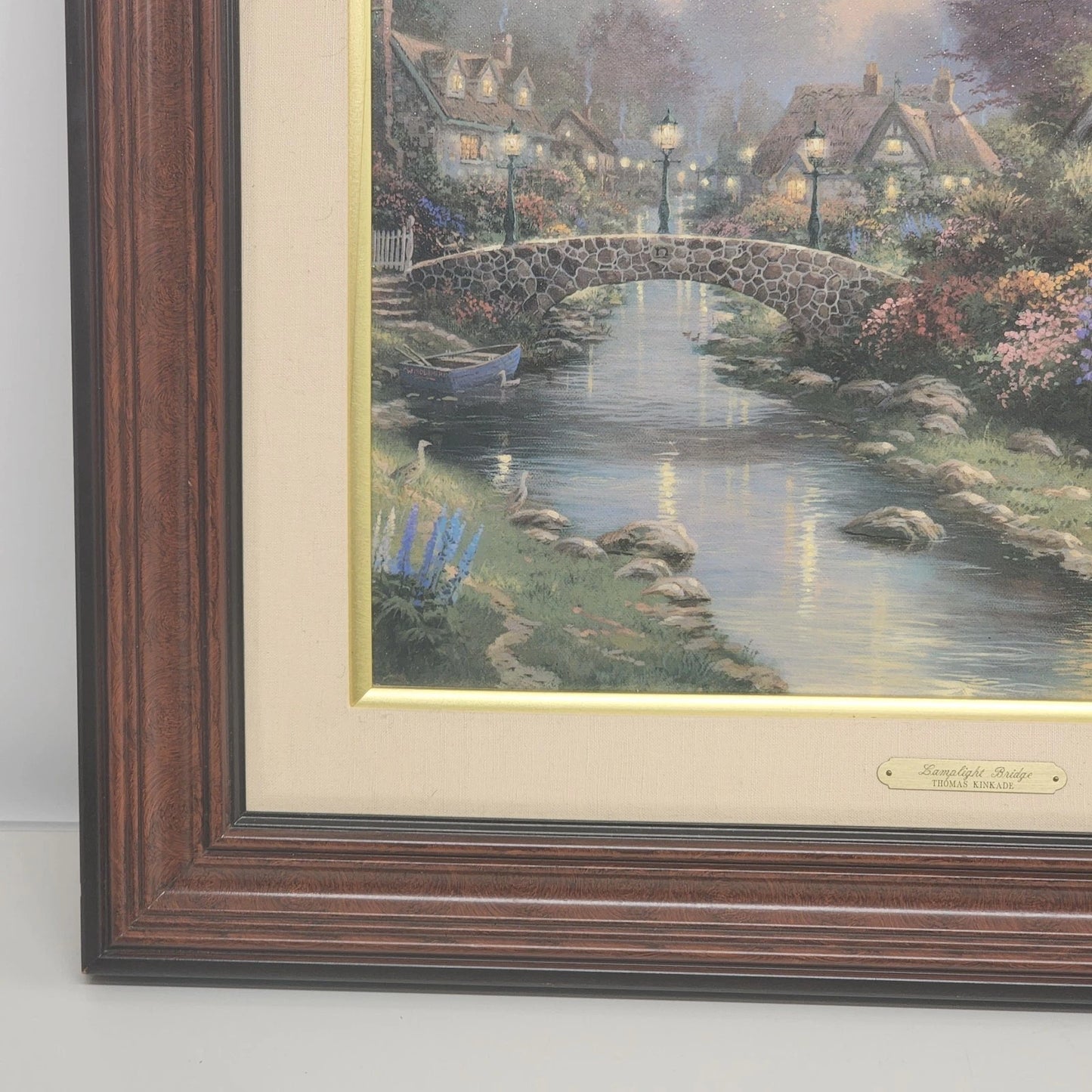 Thomas Kinkade Lamplight Bridge Ltd Edit Canvas 20x16 Hand-Highlighted 259/2950