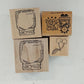 Vintage Kitchen Wooden Rubber Stamp Set Baking Craft Designs