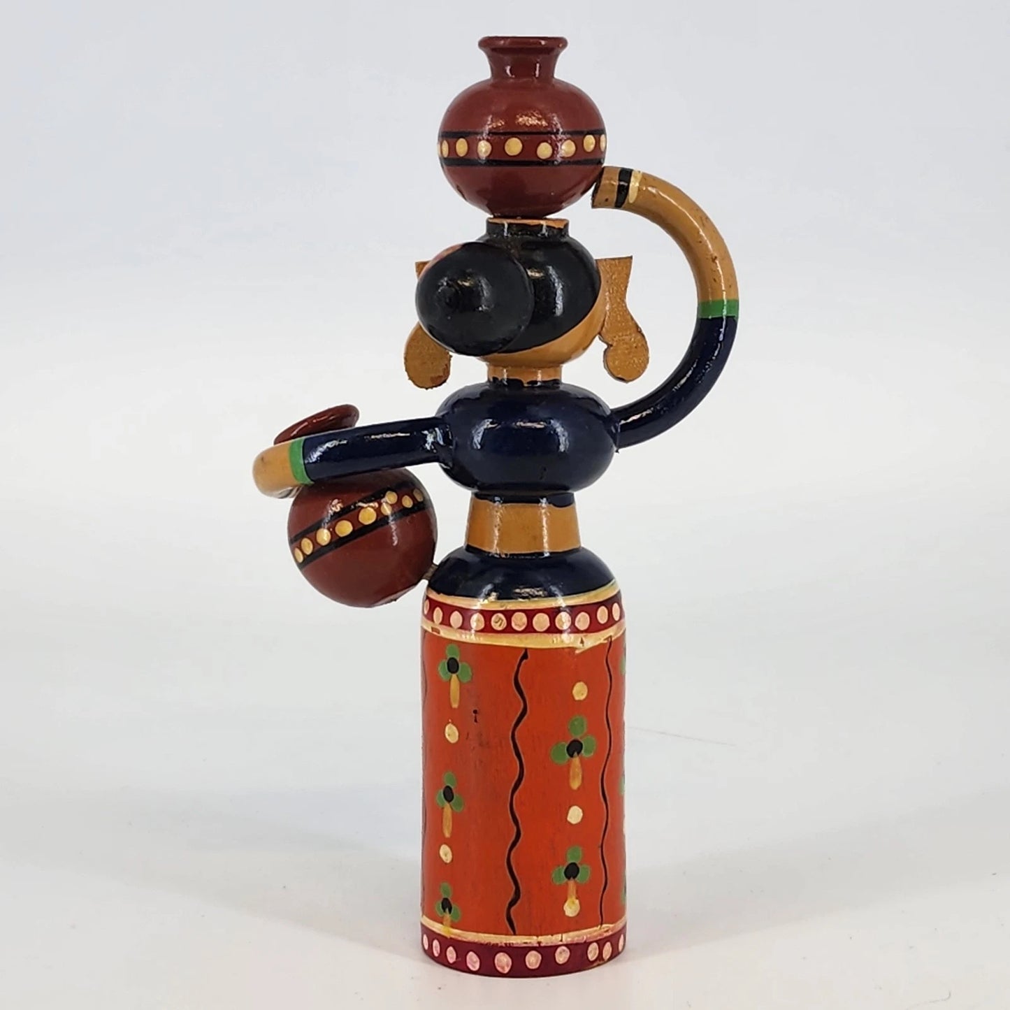 Channapatna Handmade Wooden Doll Karnataka India 7.5 Inch