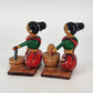 Channapatna Handmade Wooden Dolls Set of 2 Sitting Ladies Karnataka India Toys