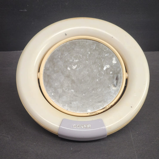 Conair Lighted Makeup Mirror Corded Two Sided Cosmetic Vanity Plastic Round