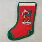 Christmas Stockings Santa Designs Quilted Mom & Dad Monogrammed Red & Green Vtg