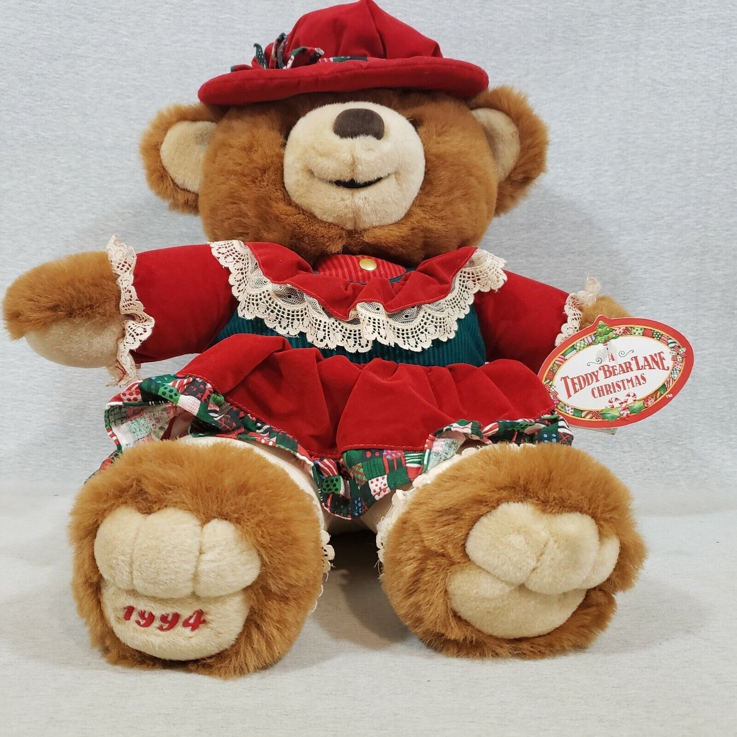 Vintage NWT 1994 K-Mart Christmas A Teddy Bear Lane Stuffed Animal Plush Toy