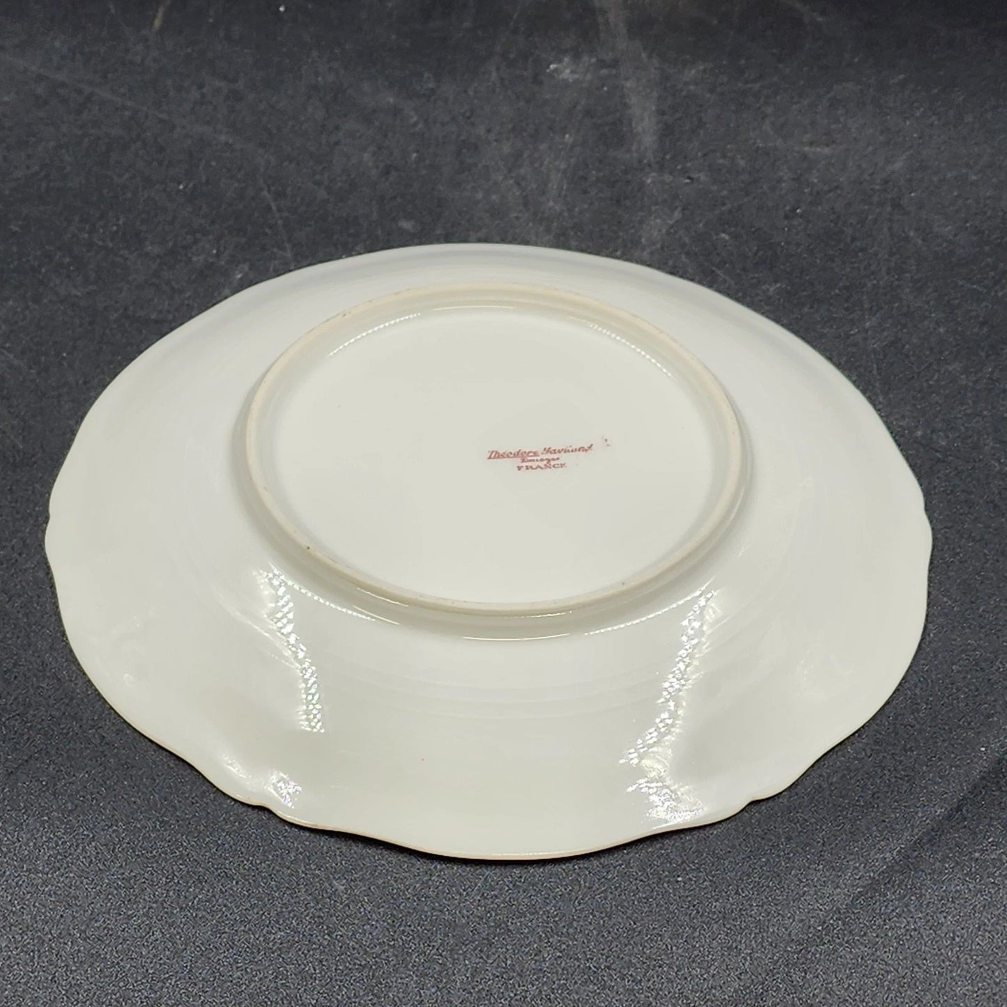 2 Limoges Coupe Salad Plates 7" Schleiger 844 Pink Rose Theodore Haviland France