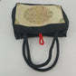 Asian Style Silk Brocade Tote Bag Black Gold Chinese Embroidered Shoulder Purse