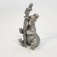 Rawcliffe P Davis Pewter Christmas Bear Holding North Pole Sign Figurine Vtg