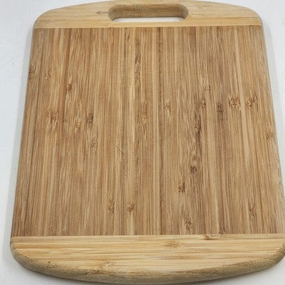 Natural Bamboo Dual Color Cutting Board Double Sided 12"x9" with Cut out Handle