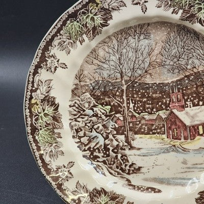 Johnson Brother Dinner Plate 9.75" School House Friendly Village Country Scene
