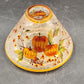Yankee Candle Large Jar Shade Crackle Glass Pumpkin & Autumn Leaves Fall Holiday