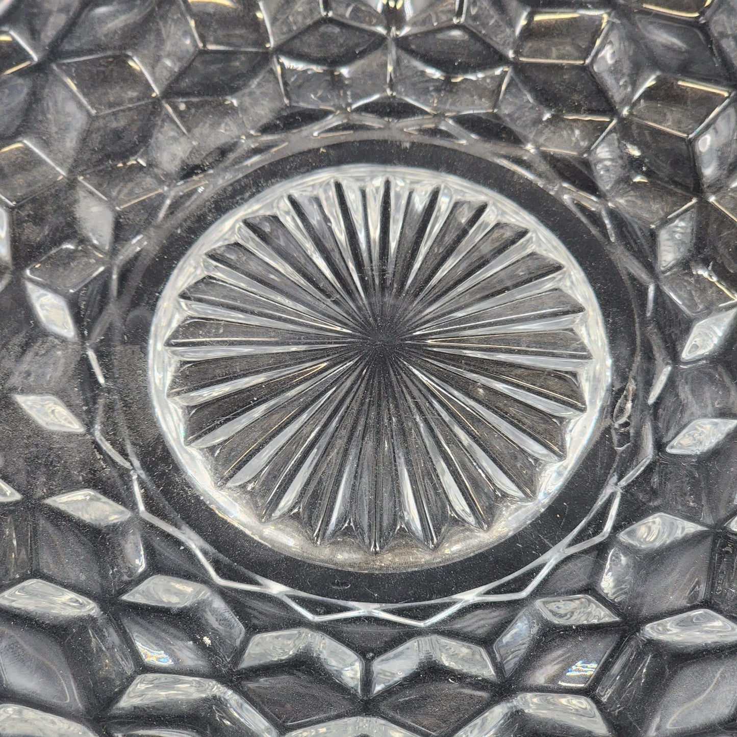 Fostoria American Glass Salad Plate 7.75 Inch Starburst Pattern
