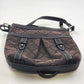 Nine West Signature Logo Brown Handbag Purse Monogram Print Satchel Vtg Fashion