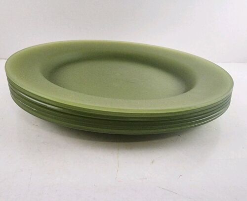 6 Pc Plastic Plates Outdoor Picnic Camping Dishes Green 9.75" Lunch Dinner