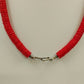 Wood and Acrylic Multicolor Conical Beaded Hook Christmas Holiday Necklace 14"