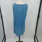 Cherokee Denim Mini Dress L Button Front Sleeveless Skater Blue