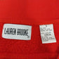 Lauren Brooke Red V Neck Button Sweatshirt Long Sleeve Pockets Woman's Small