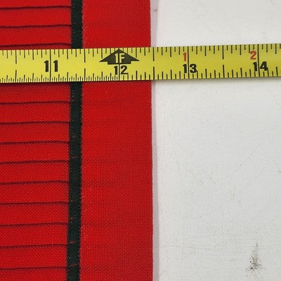 Set of 4 Solid Red Pleated Line Holiday Placemats with Green Piping 17.5"x12.5"
