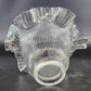 Holophane Ribbed Clear Glass Lamp Shade Ruffled Top 2.5" Fitter Vintage
