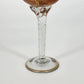 Tre Fuochi Glass Wine Goblet Murano Style Hand Blown Gold Enamel Ruby Red Jewel