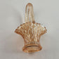 Small Peach Colored Brides Basket Carnival Depression Glass Applied Handle 6"h