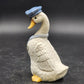 Enesco Policeman White Duck Goose Figurine 7" w Cap & Tie Porcelain 1986 Mexico