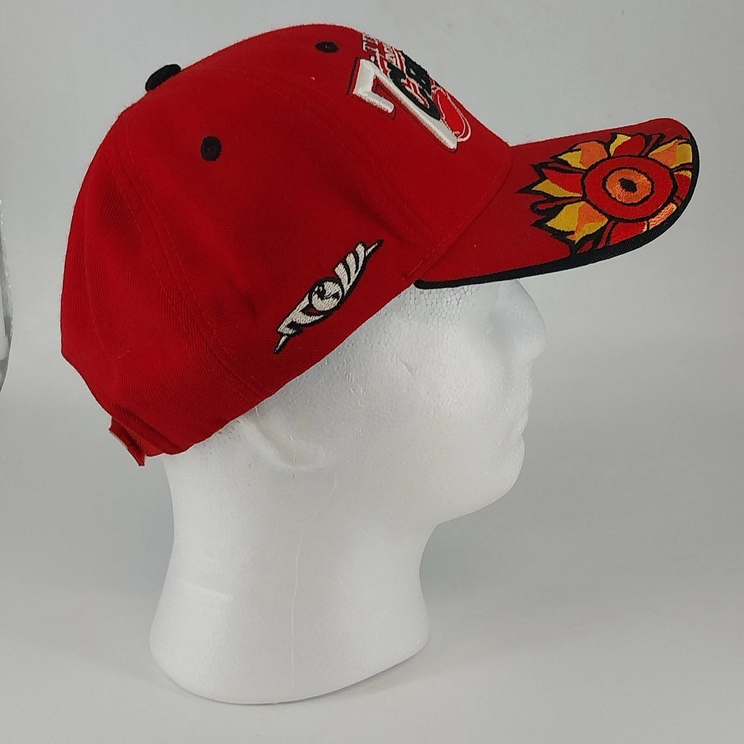 Ohio State Buckeyes 7 Time National Champions Red Cap Hook Loop Adjustable Hat