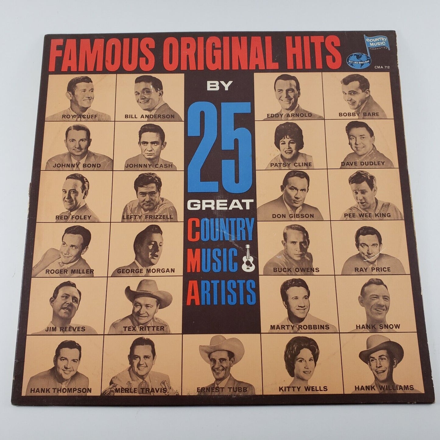 Famous Original Hits by 25 Great Country Music Artists Record Album CMA-712 1965