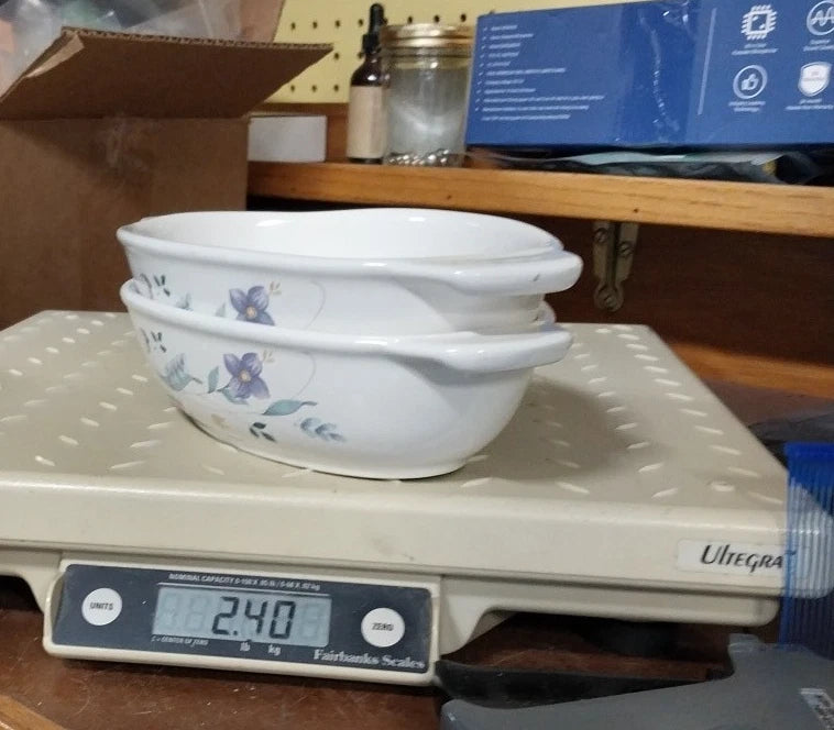 Pfaltzgraff Grapevine Oval Casserole Baker Dishes Floral USA 2 Pc Handles 8x5"